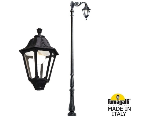 Парковый фонарь FUMAGALLI HOREB ADAM/NOEMI 1L черный, прозрачный E35.208.M10.AXH27