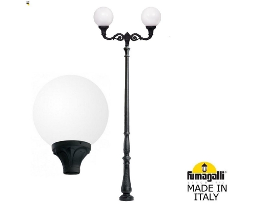 Парковый фонарь FUMAGALLI TABOR ADAM/GLOBE 400 2L черный, бежевый G40.205.M20.AYE27