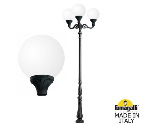 Парковый фонарь FUMAGALLI TABOR ADAM/GLOBE 400 2L черный, бежевый G40.205.M30.AYE27
