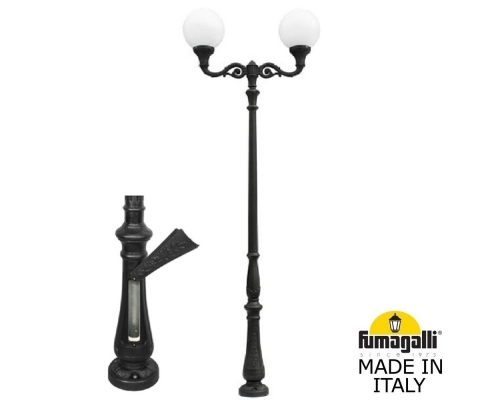 Парковый фонарь FUMAGALLI TABOR ADAM/GLOBE 400 2L черный, бежевый G40.205.M20.AYE27