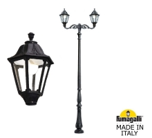 Парковый фонарь FUMAGALLI TABOR ADAM/NOEMI 2L черный, прозрачный E35.205.M20.AXH27