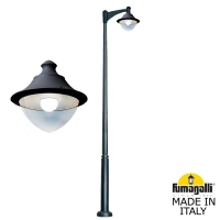 Парковый фонарь FUMAGALLI EKTOR 4000/MIDIPILAR/VIVI 1L LED-HIP черный, прозрачный V50.372.000.AXH27
