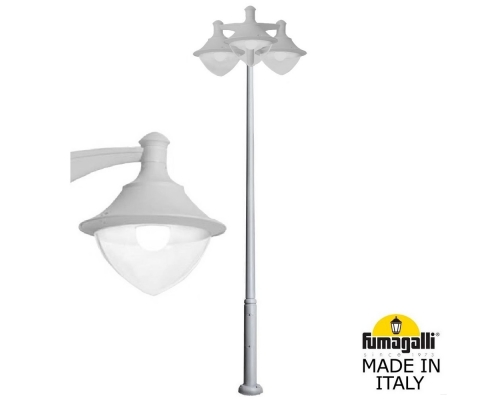 Парковый фонарь FUMAGALLI EKTOR 4000/MIDIPILAR/VIVI 3L LED-HIP серый, прозрачный V50.372.A30.LXH27