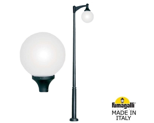 Парковый фонарь FUMAGALLI EKTOR MIDIPILAR/GLOBE 400 modern 1L черный, бежевый G41.372.A10.AYE27