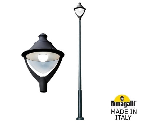 Парковый фонарь  Fumagalli BEPPE черный, прозрачный P50.372.000.AXH27