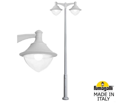 Парковый фонарь FUMAGALLI EKTOR 4000/MIDIPILAR/VIVI 2L LED-HIP серый, прозрачный V50.372.A20.LXH27