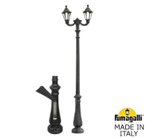 Парковый фонарь FUMAGALLI NEBO OFIR/RUT 2L черный, прозрачный E26.202.R20.AXF1R