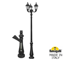 Парковый фонарь FUMAGALLI NEBO OFIR/RUT 3L черный, прозрачный E26.202.R30.AXF1R