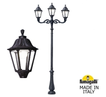 Парковый фонарь FUMAGALLI NEBO ADAM/NOEMI 2L+1 черный, прозрачный E35.202.M21.AXH27