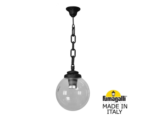 Подвесной уличный светильник  Fumagalli GLOBE 250 черный, прозрачный G25.120.000.AXF1R