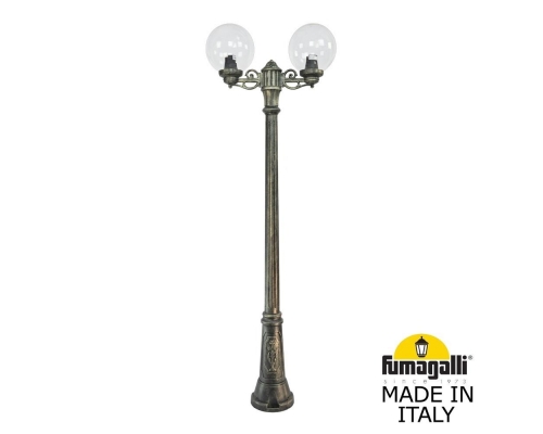Садово-парковый фонарь Fumagalli GLOBE 250 бронза, прозрачный G25.156.S20.BXF1R